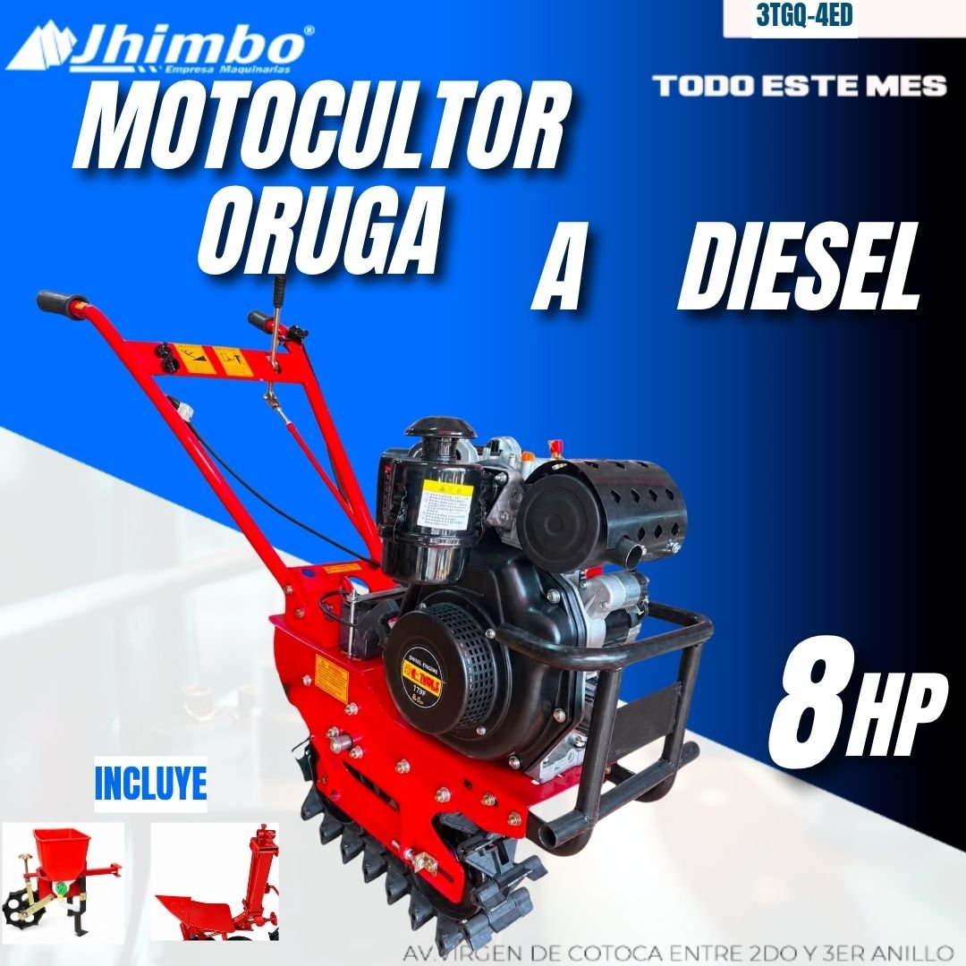 MOTOCULTOR ORUGA A DIESEL 8 HP - Jhimbo Importadora
