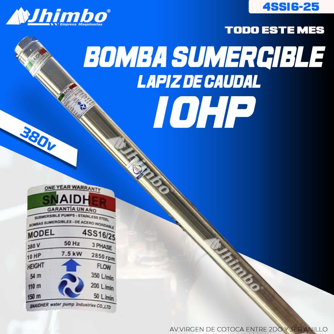 Bomba sumergible 10hp de caudal bolivia