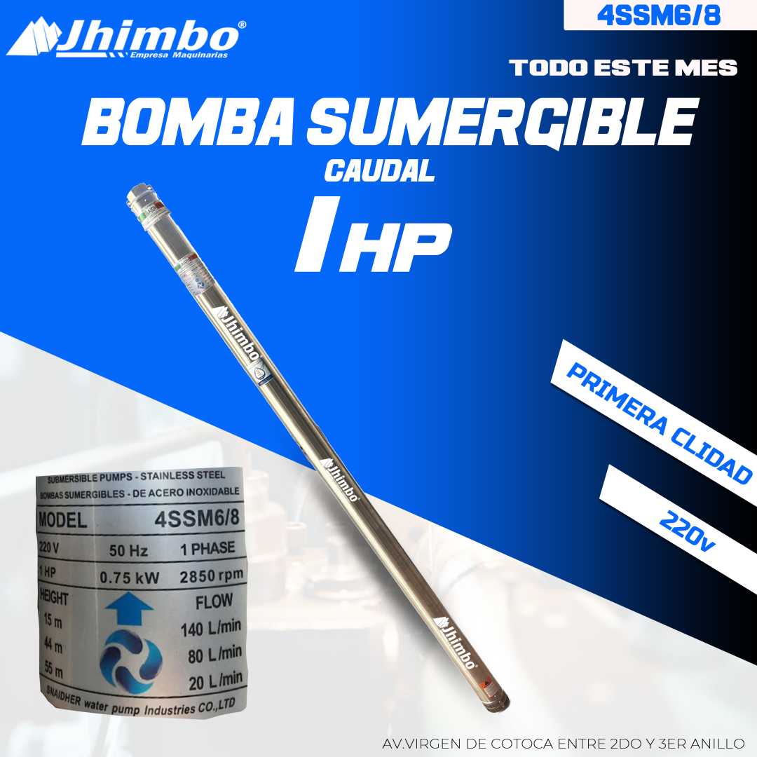 Bomba sumergible 1HP Bolivia