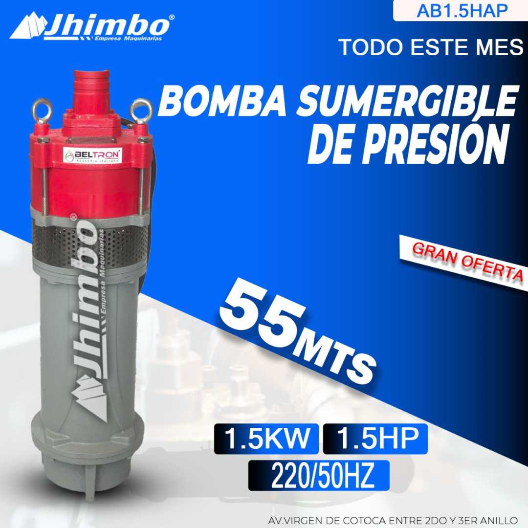 Bomba sumergible de presión 1.5HP Bolivia