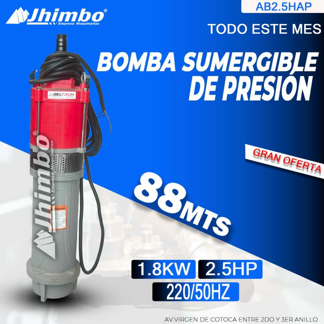 Bomba sumergible de presión 2.5HP Bolivia