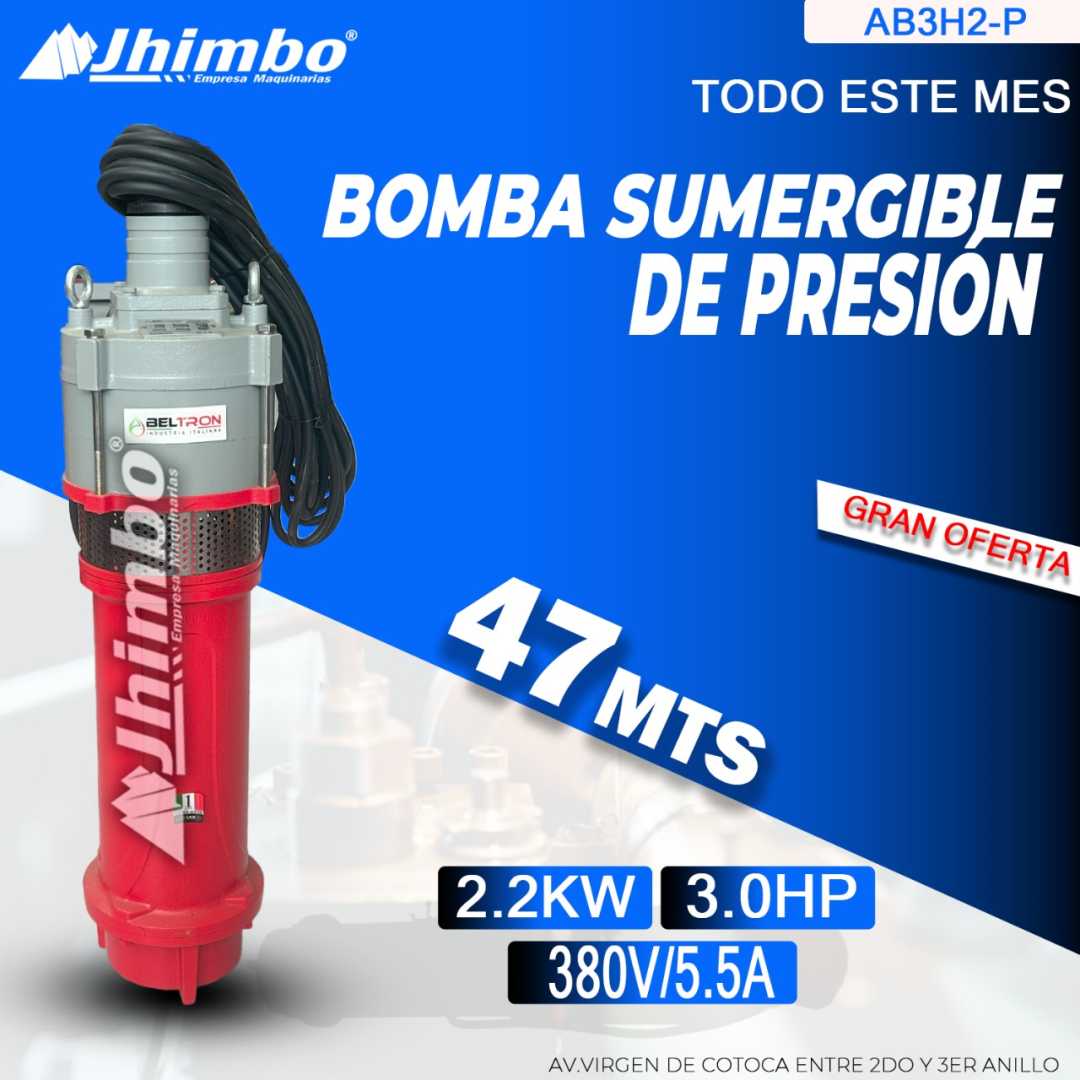 Bomba sumergible de presión 3HP Bolivia