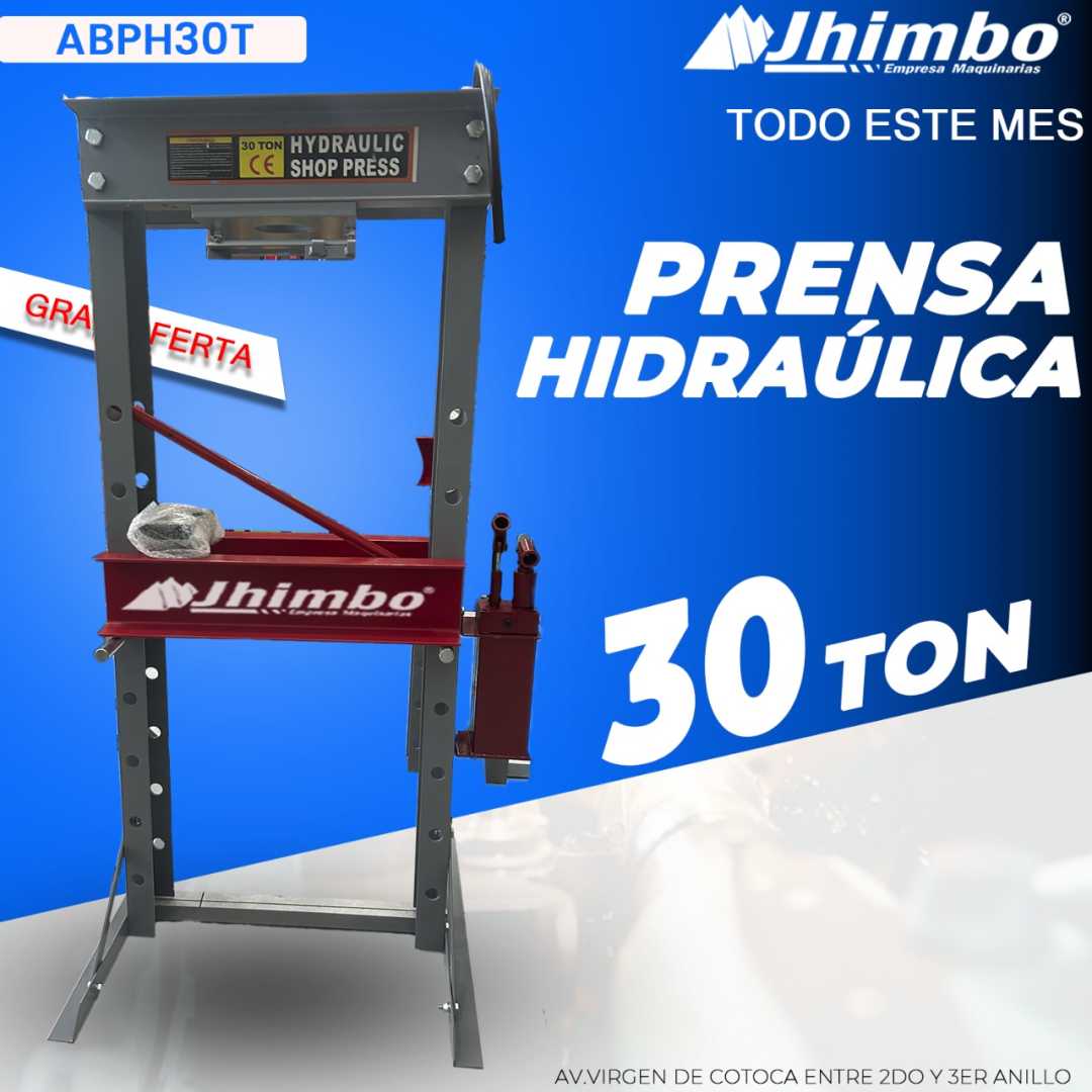 Prensa hidraulica 30ton Bolivia - Jhimbo Importadora
