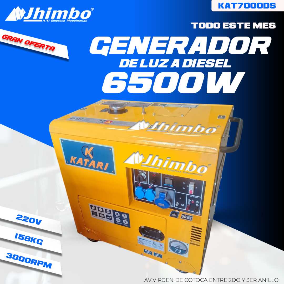 Generador electrico 6500W 220V Bolivia - Jhimbo Importadora