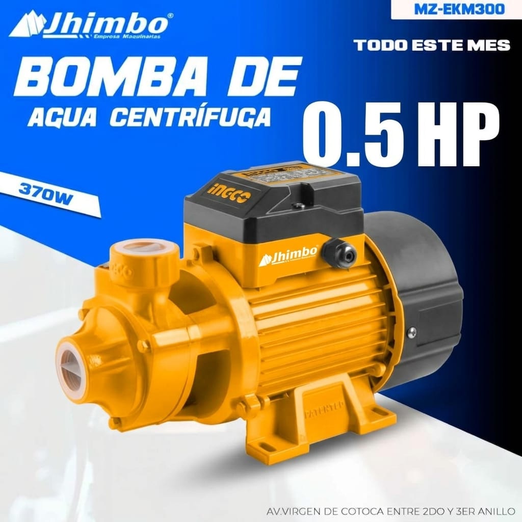 BOMBA DE AGUA CENTRÍFUGA 0.5HP 370W BOLIVIA - Imagen 1
