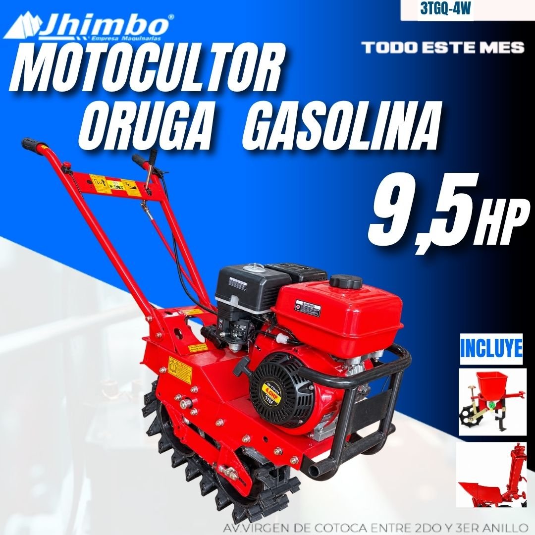MOTOCULTOR TIPO ORUGA 9,5 HP GASOLINA INDUSTRIAL - Jhimbo Importadora