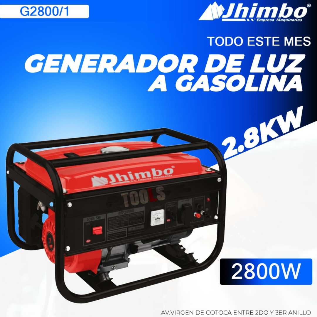 Generador electrico de 2800W Bolivia - Jhimbo Importadora