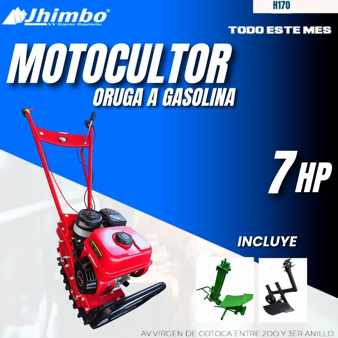 MOTOCULTOR ORUGA A GASOLINA 7 HP 2 ACCESORIOS BOLIVIA - Imagen 1