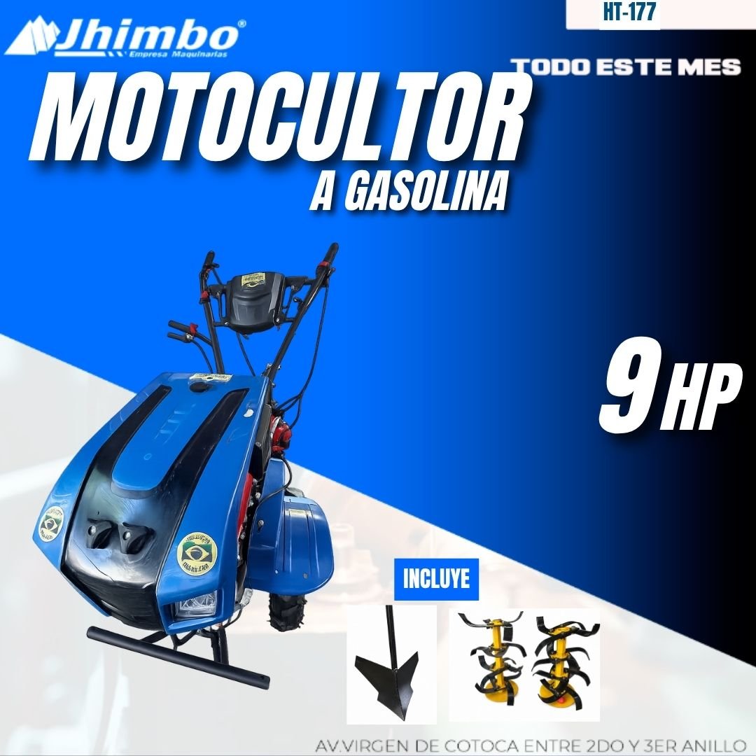MOTOCULTOR A GASAOLINA 9 HP CON SURCADOR BOLIVIA - Imagen 1