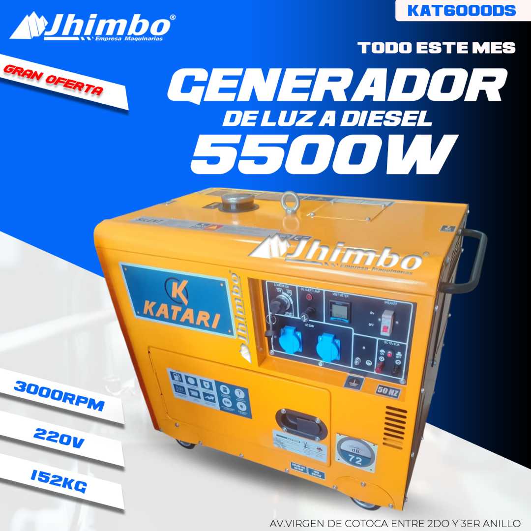 Generador electrico 5500W 220V Bolivia - Jhimbo Importadora