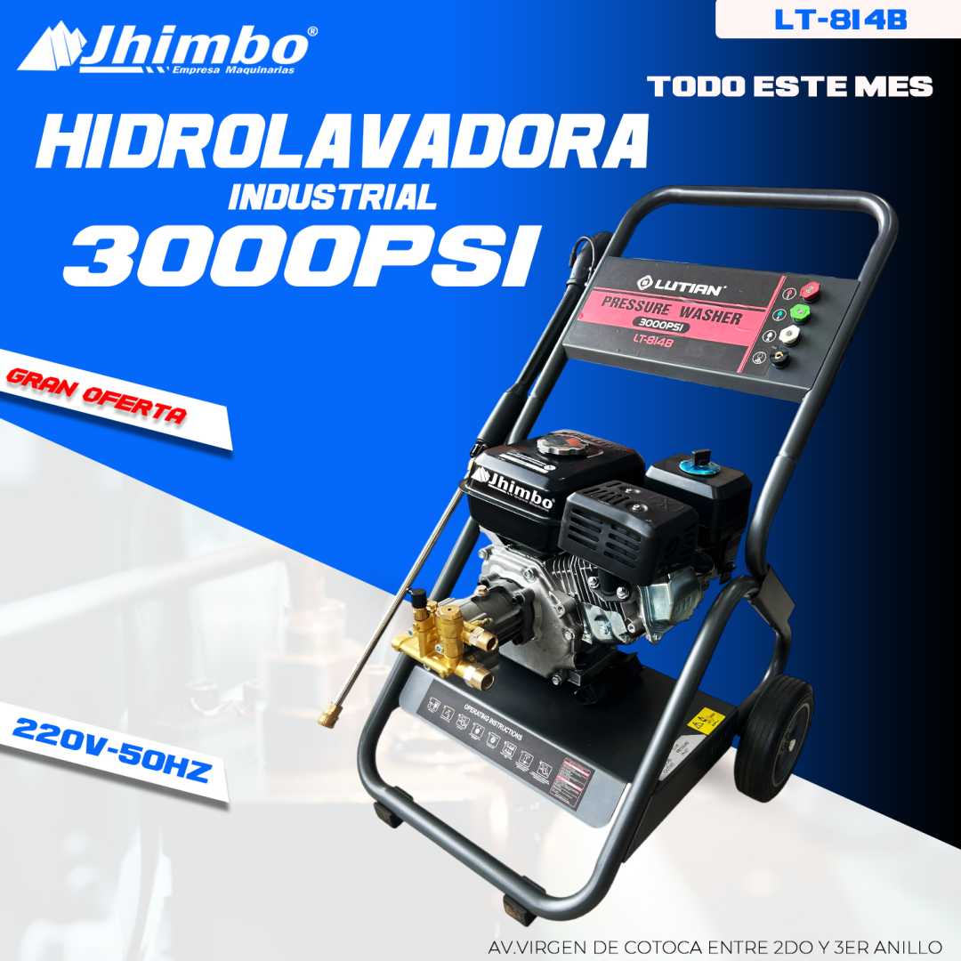 Hidrolavadora industrial 3000psi Santa Cruz - Jhimbo Importadora