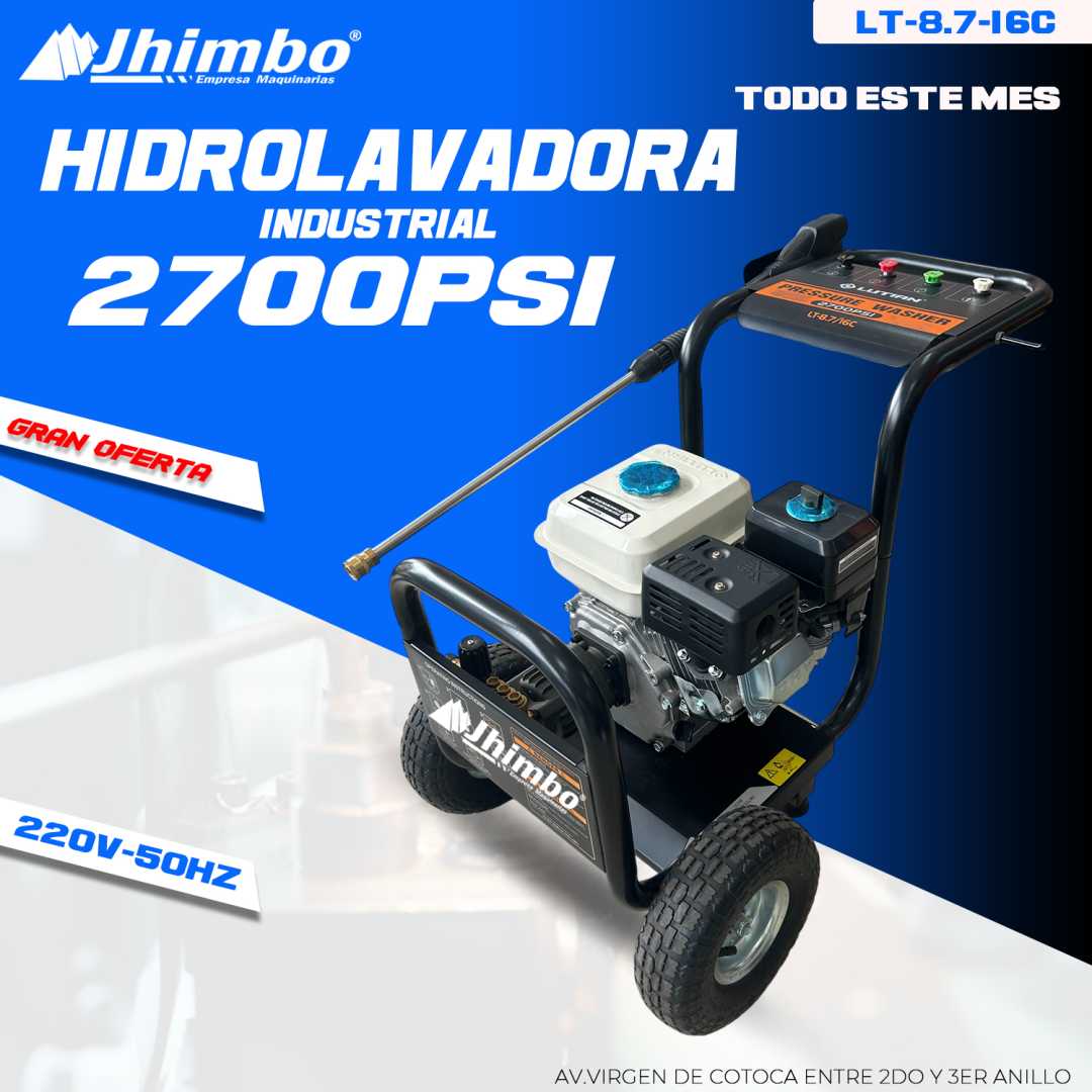Hidrolavadora industrial 2700psi Bolivia - Jhimbo Importadora