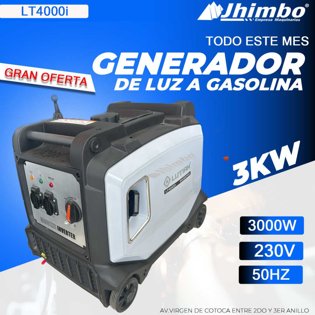 Generador de luz inverter 3000W Bolivia