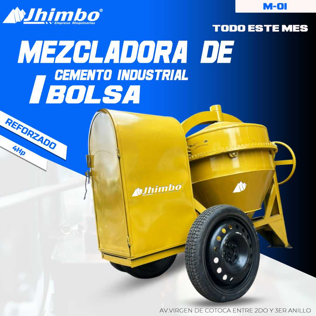 Mezcladora de cemento de 1 bolsa 4hp Santa Cruz - Jhimbo Importadora