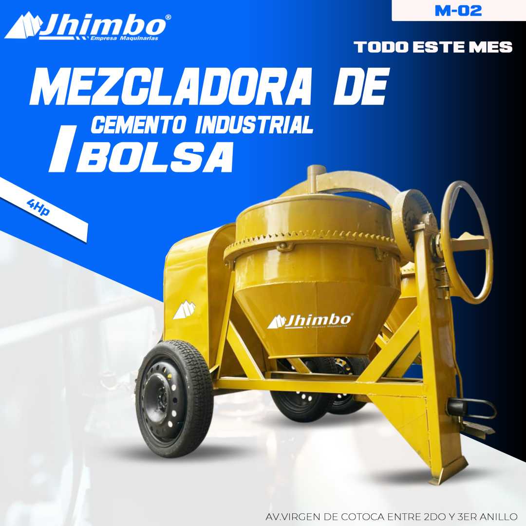 Mezcladora de cemento 1 bolsa Santa Cruz - Jhimbo Importadora