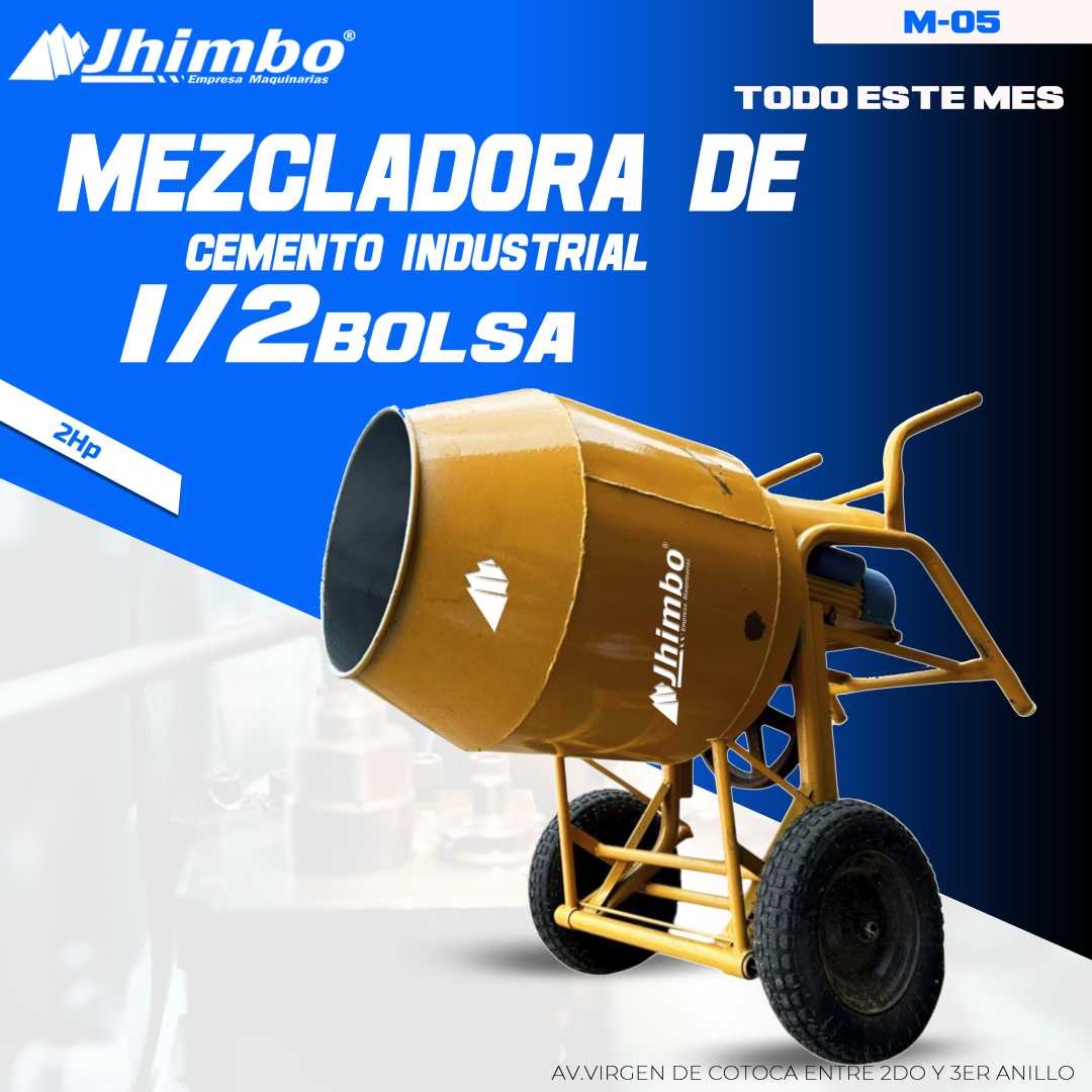 Mezcladora de cemento 1/2 bolsa garretilla Santa Cruz - Jhimbo Importadora