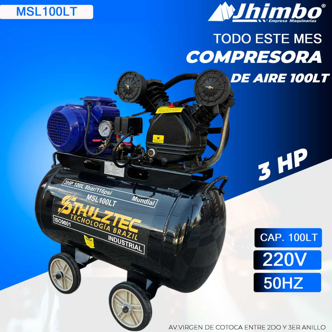COMPRESORA DE AIRE 100L INDUSTRIAL Bolivia - Imagen 1