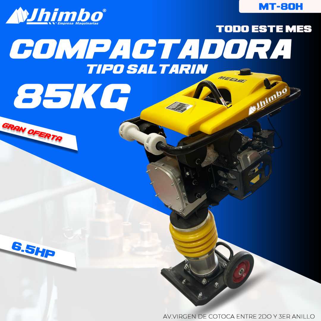 Compactadora tipo saltarin 85kg Santa Cruz