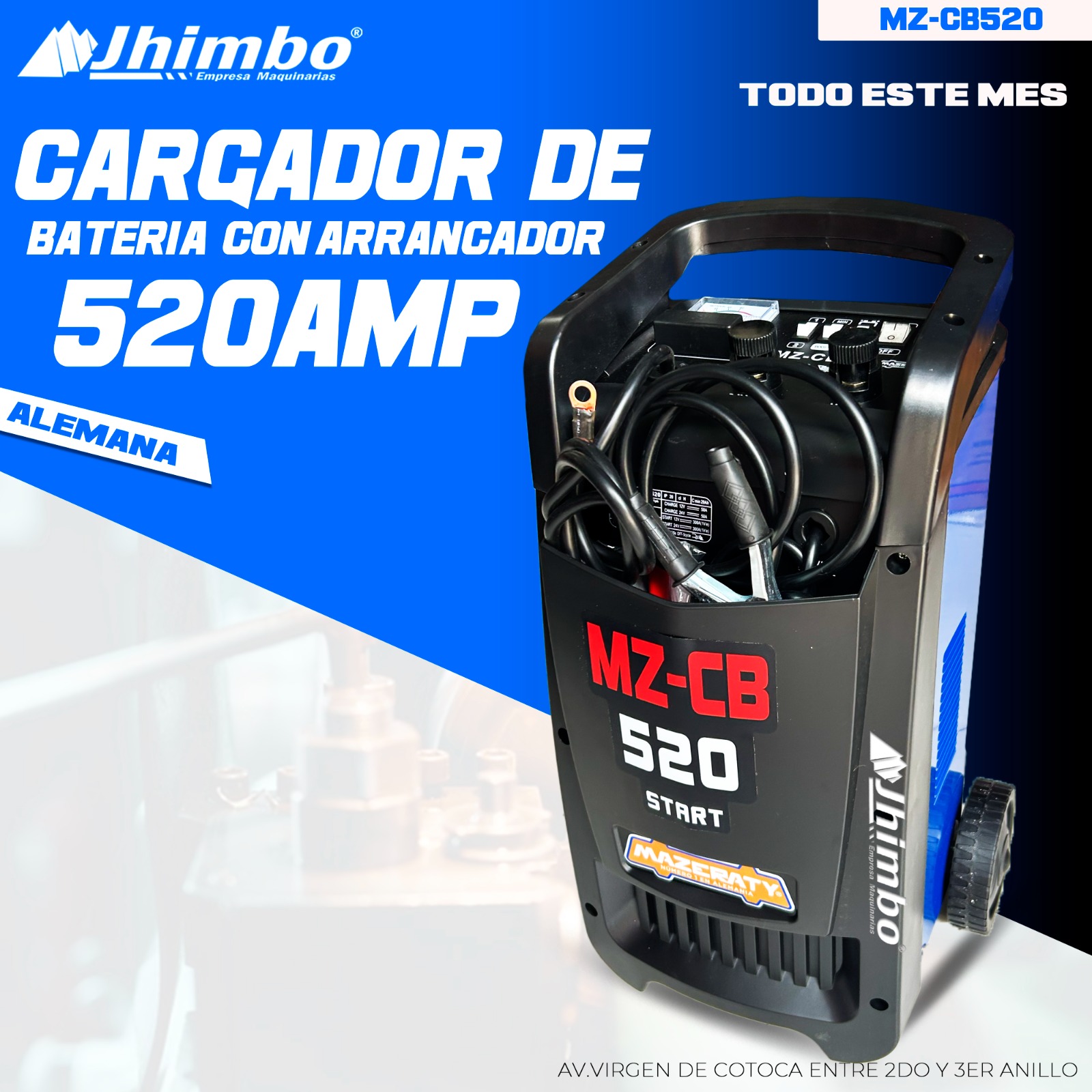 Cargador / arancador de bateria 520A Bolivia - Jhimbo Importadora