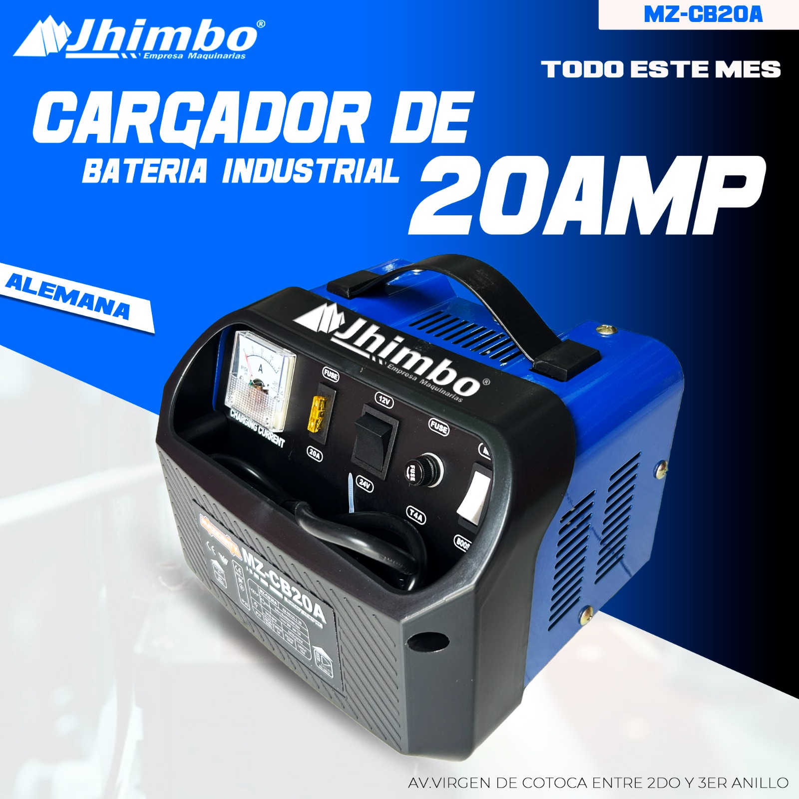 Cargador de bateria 20A Santa Cruz - Jhimbo Importadora