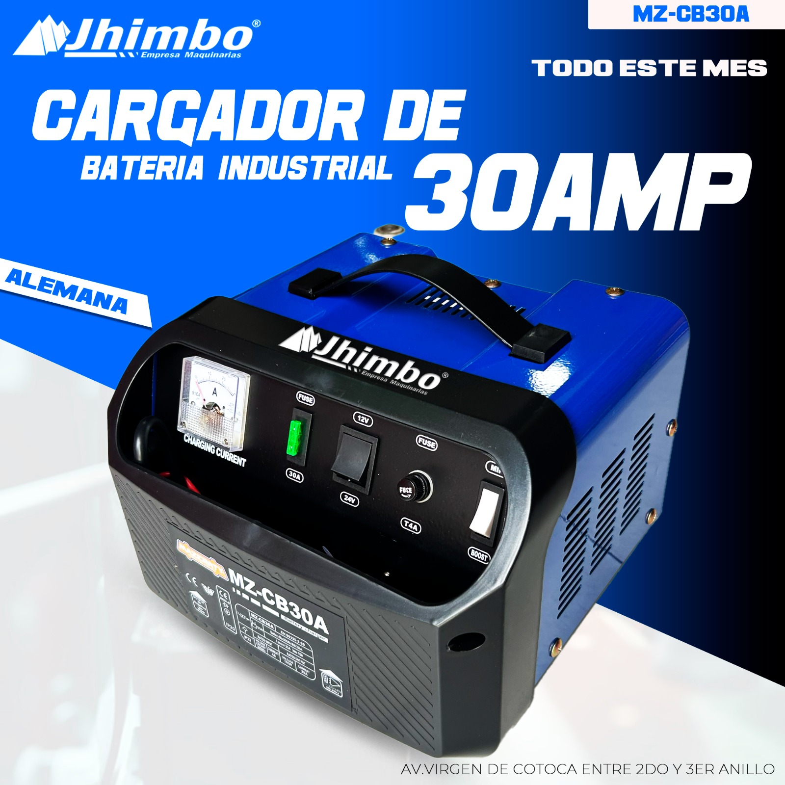 Cargador de bateria 30A Santa Cruz - Jhimbo Importadora