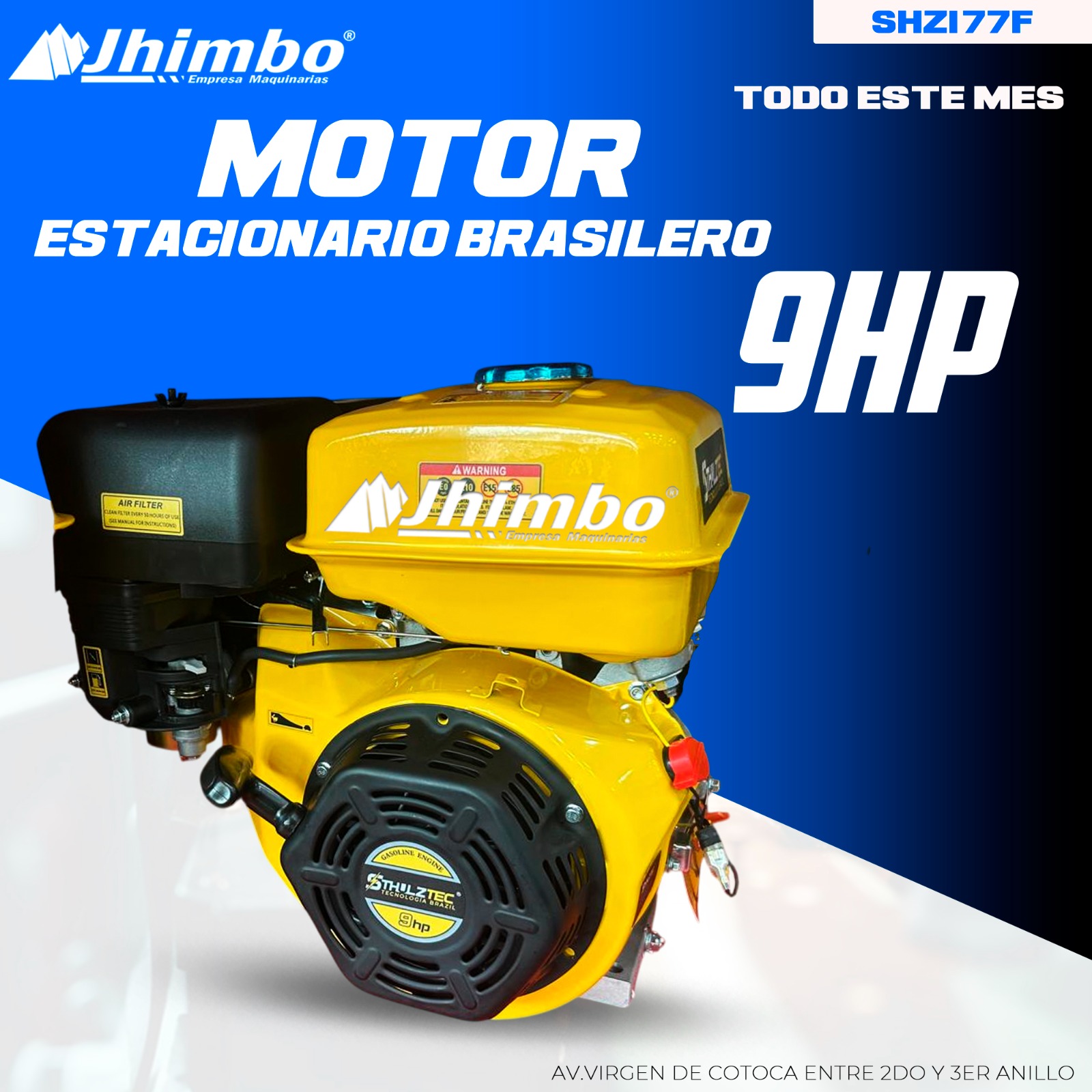 Motor estacionario a gasolina 9HP Bolivia - Jhimbo Importadora