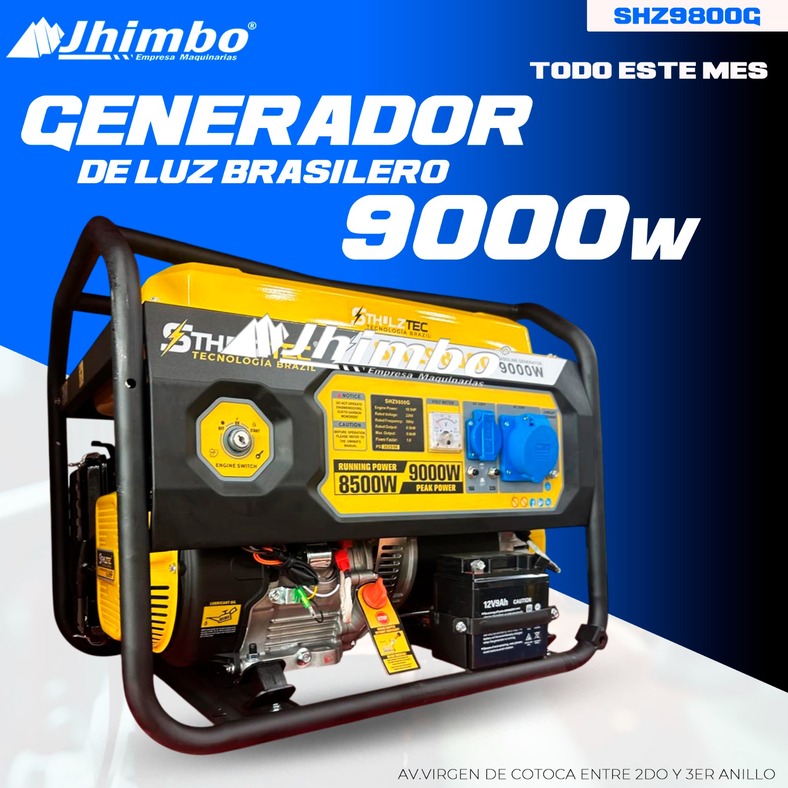 Generador de luz 9kW Bolivia - Jhimbo Importadora