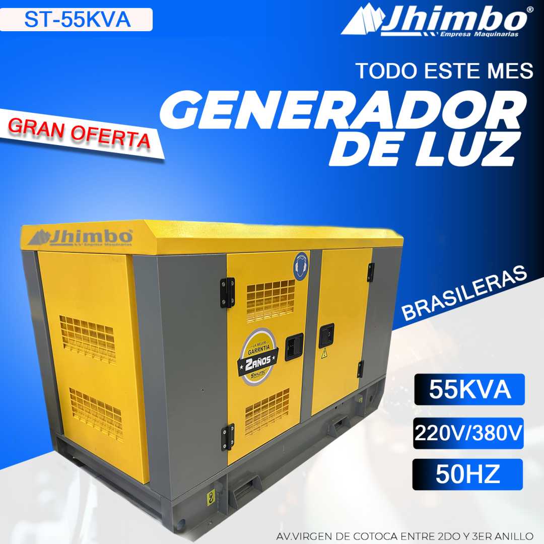 Generador eléctrico diésel 55Kva Bolivia