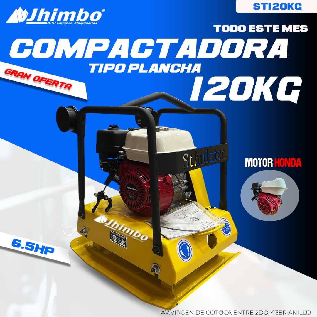 VIBROCOMPACTADORA PLANCHA 100KG BOLIVIA - Jhimbo Importadora