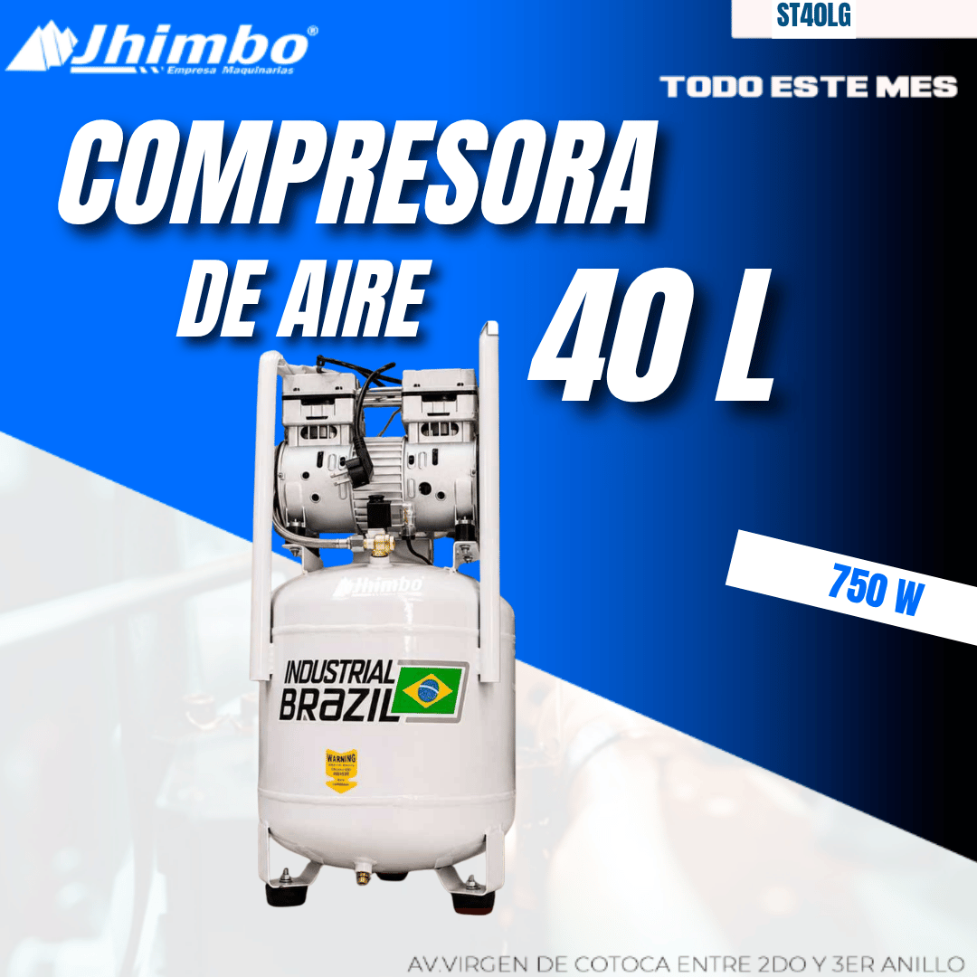 COMPRESORA DE AIRE SILENCIOSO 40L INDUSTRIAL BOLIVIA - Imagen 1