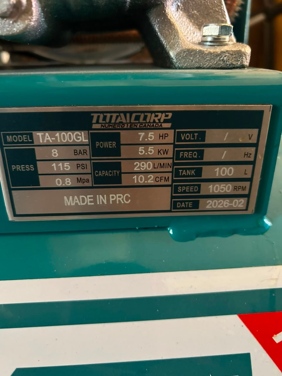 COMPRESORA DE AIRE 100L A GASOLINA - Imagen 3