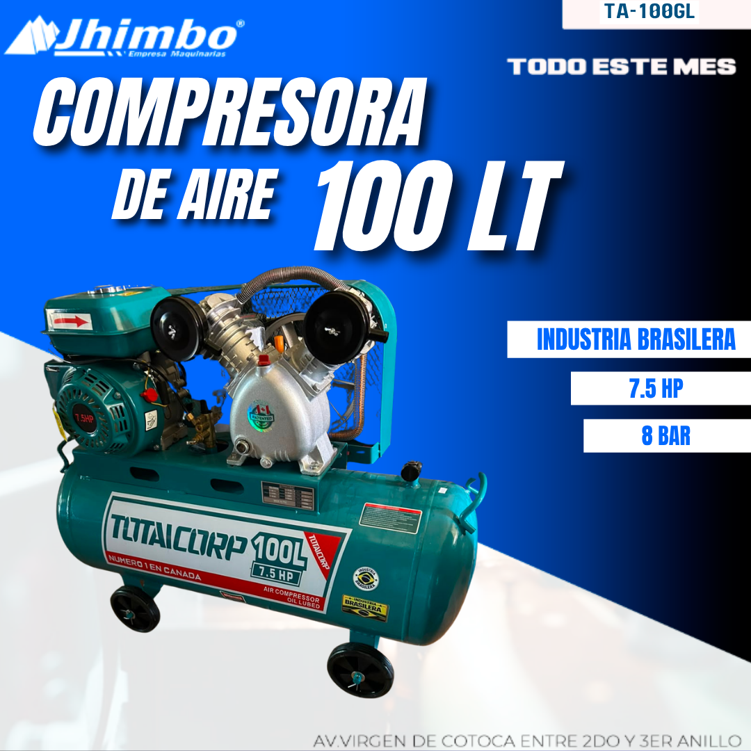 COMPRESORA DE AIRE 100L A GASOLINA - Imagen 1
