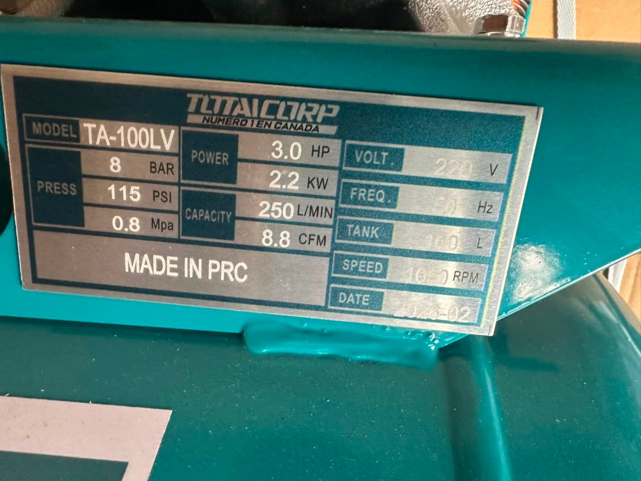 COMPRESORA DE  AIRE 100 L BOLIVIA - Imagen 3
