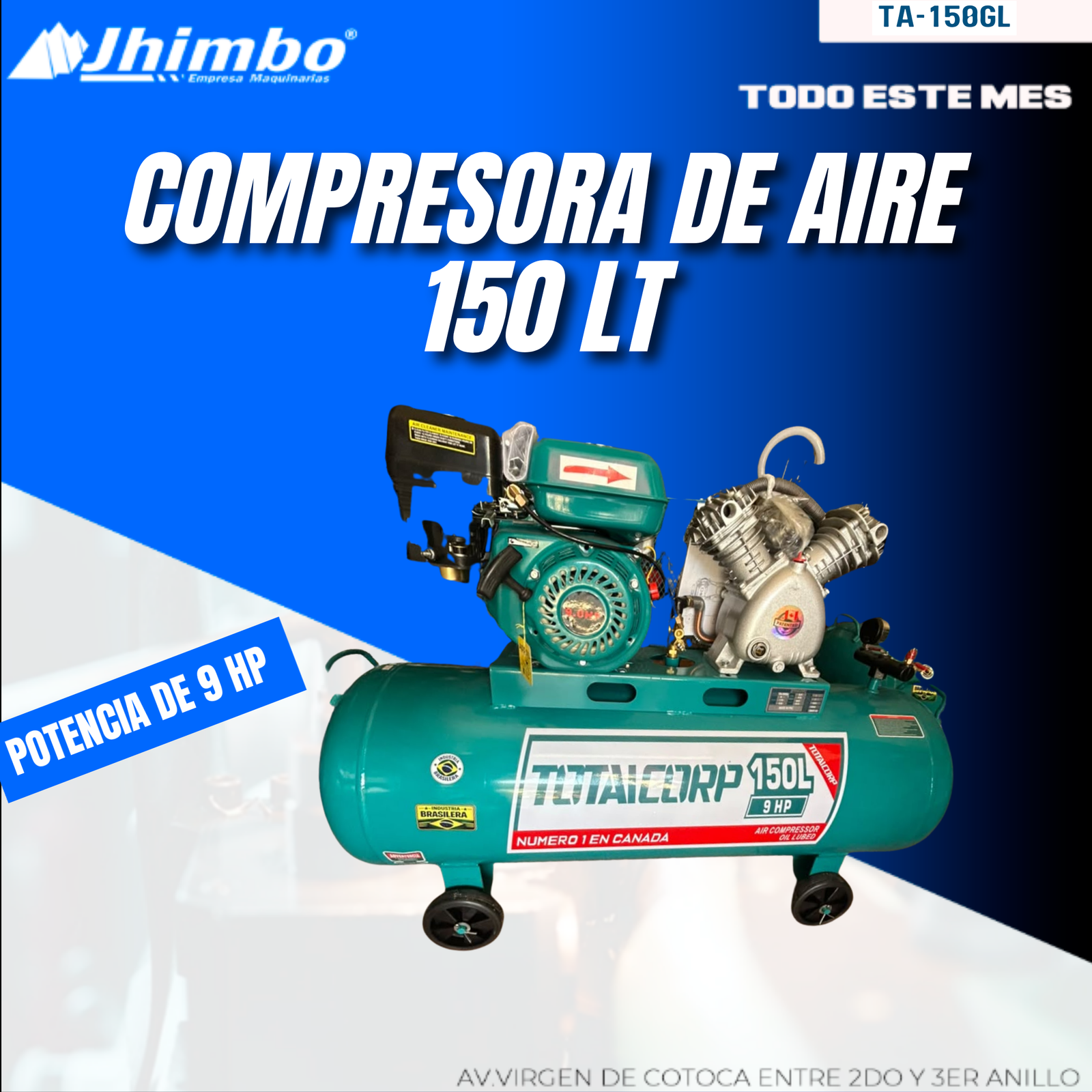 COMPRESORA DE AIRE 150L INDUSTRIAL BOLIVIA - Imagen 1