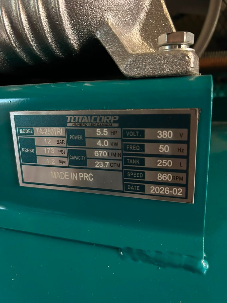 COMPRESORA DE AIRE 250L 380V INDUSTRIAL BOLIVIA - Imagen 3