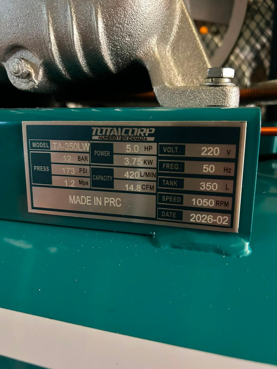 COMPRESORA DE AIRE 350L A CORREA INDUSTRIAL BOLIVIA - Imagen 3