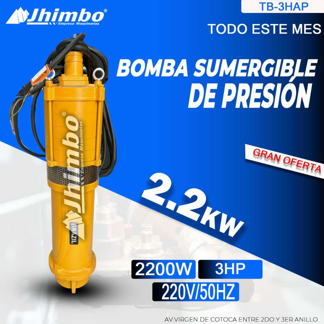 Bomba sumergible de presión 2.2kw Santa Cruz