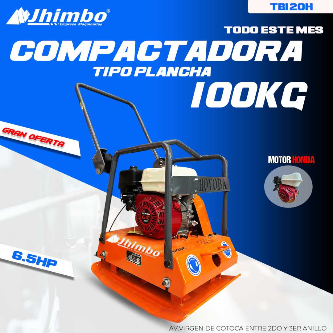 Compactadora tipo plancha industrial 100kg Santa Cruz Bolivia - Imagen 1