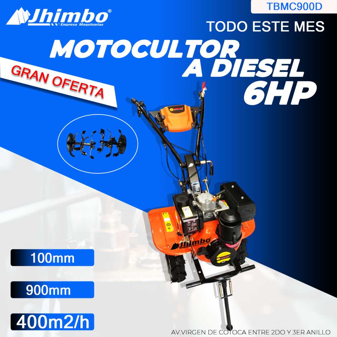 MOTOCULTOR 6HP A DIESEL BRASILERA INDUSTRIAL BOLIVIA