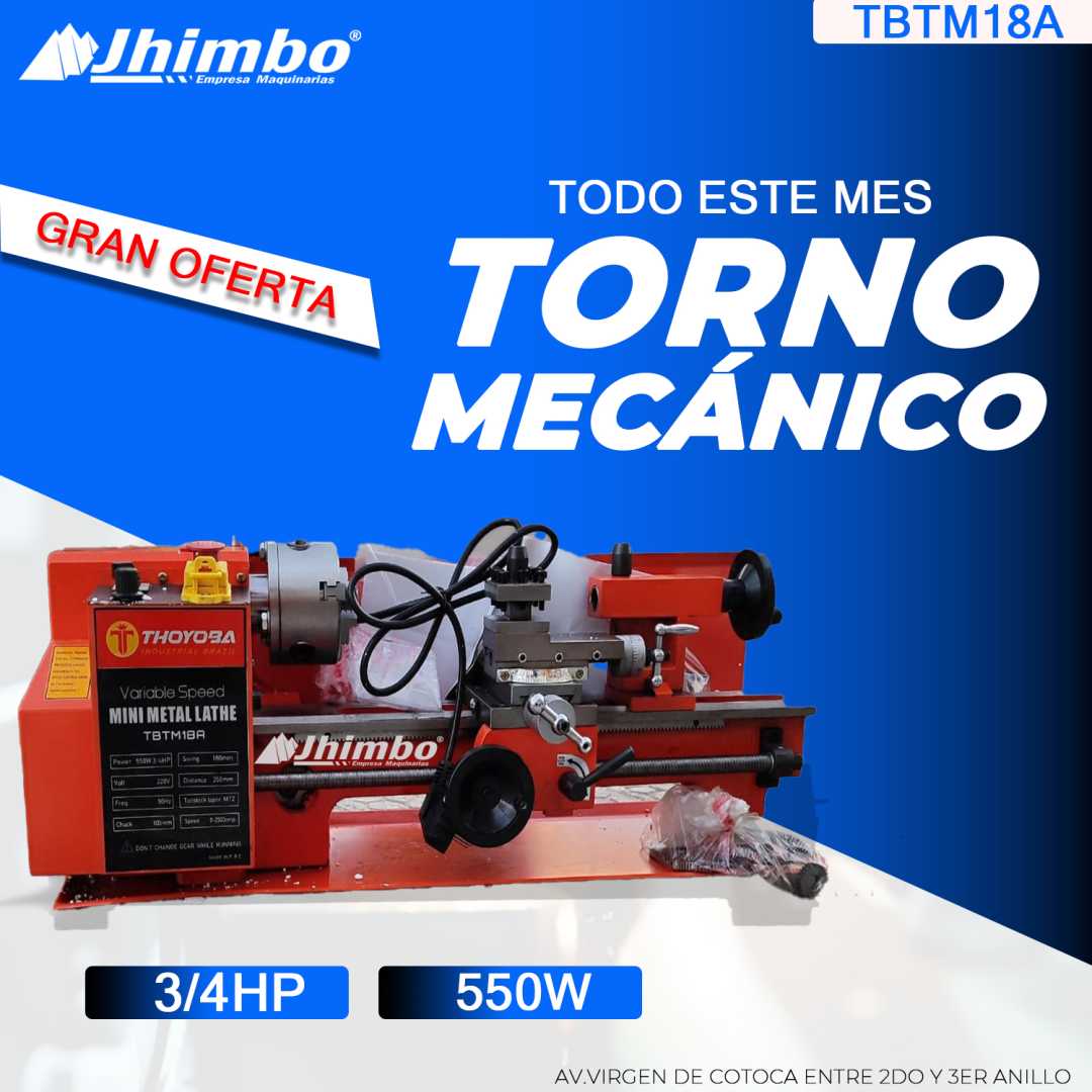 Mini torno para metal 3/4hp 550W Bolivia - Jhimbo Importadora