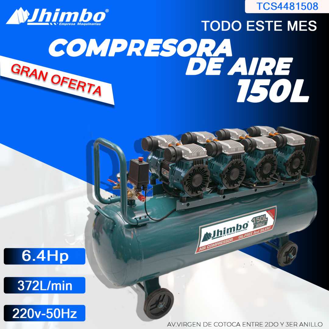 COMPRESORA DE AIRE SILENCIOSO 150 LITROS TOTAL - Imagen 1