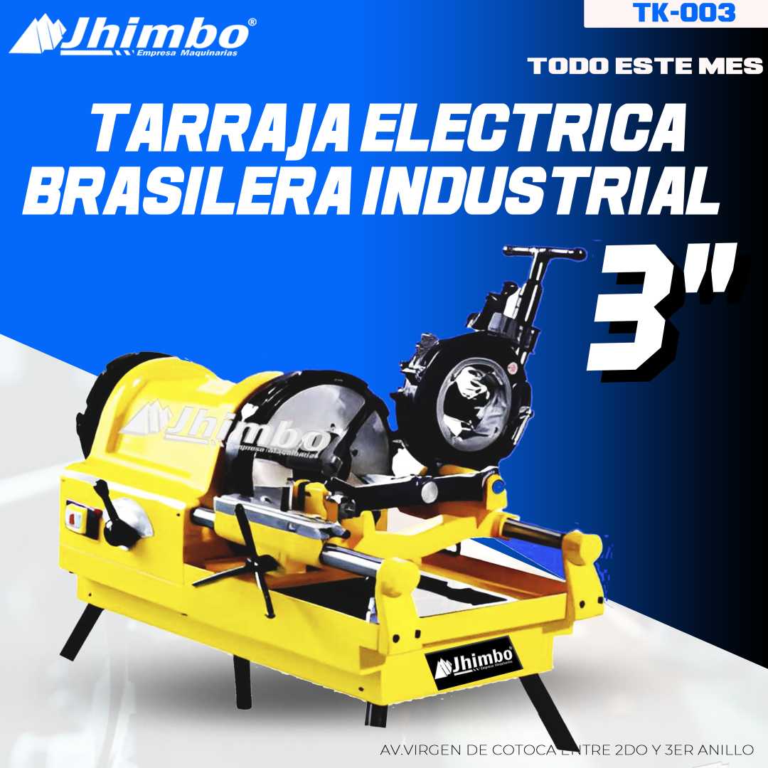 Tarraja eléctrica industrial Bolivia - Jhimbo Importadora