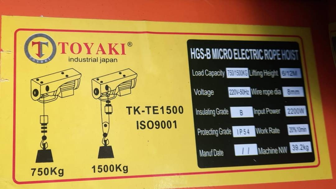 GUINCHE ELECTRICO 1500KG INDUSTRIAL Bolivia - Imagen 3