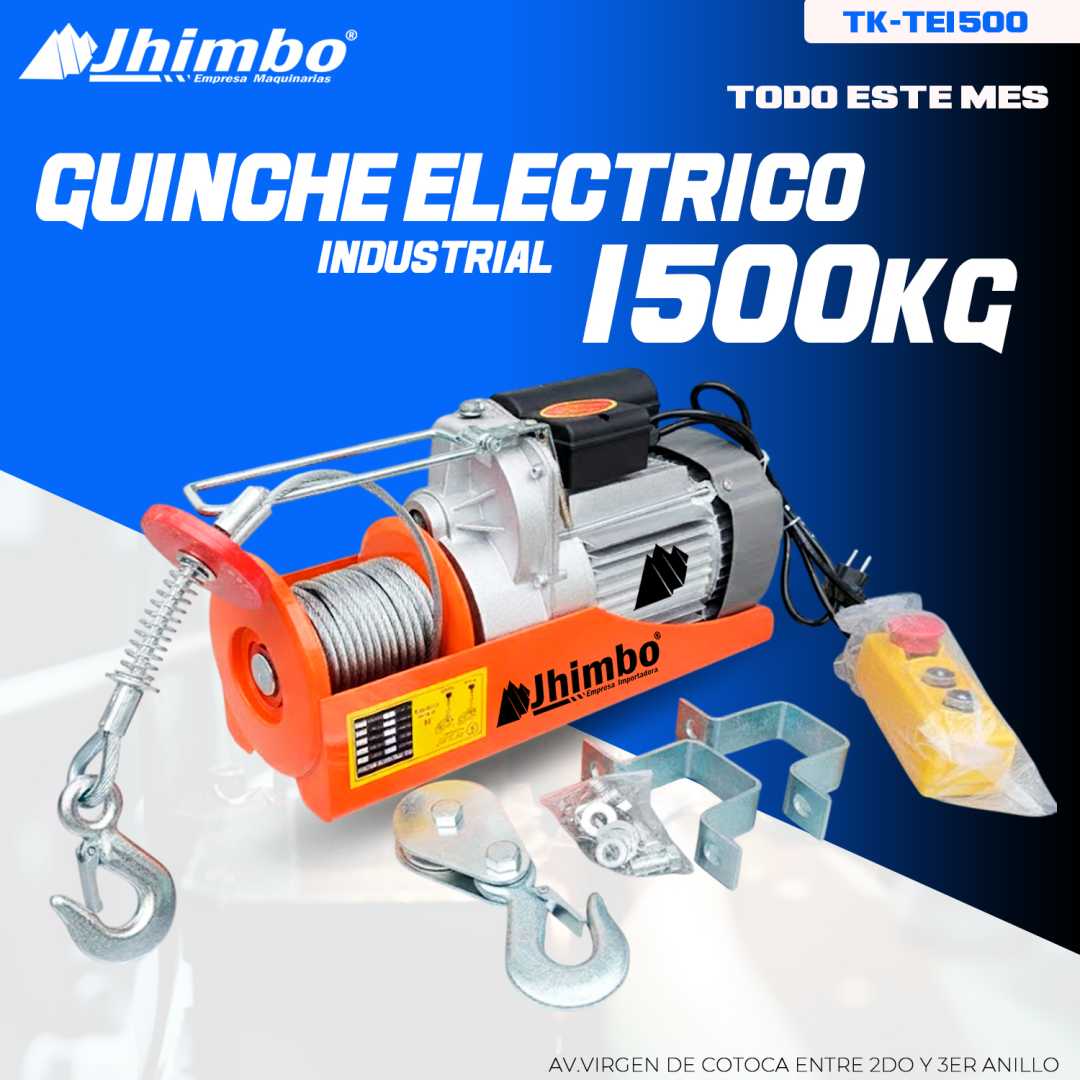 GUINCHE ELECTRICO 1500KG INDUSTRIAL Bolivia - Imagen 1