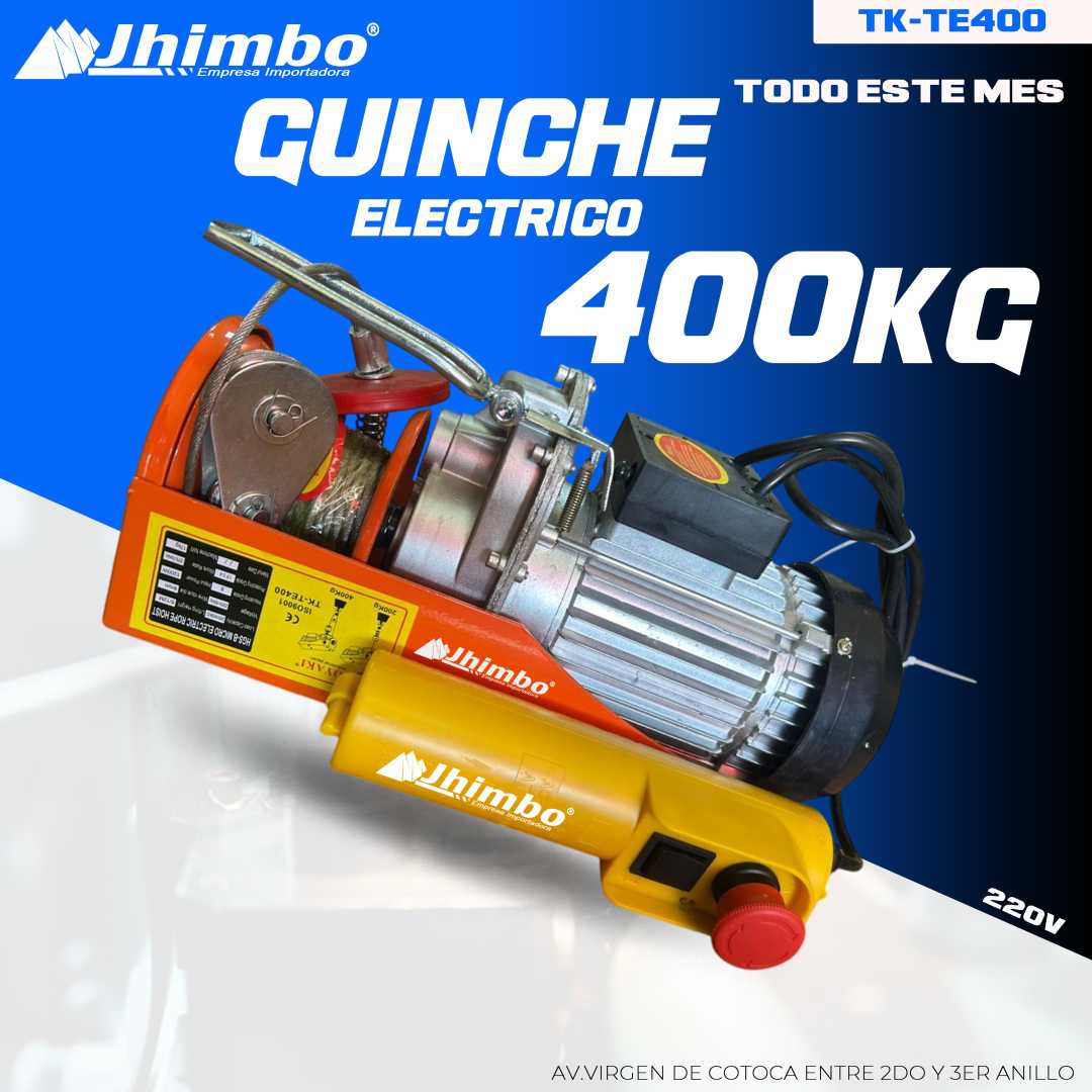 GUINCHE ELECTRICO 400KG INDUSTRIAL BOLIVIA - Imagen 1