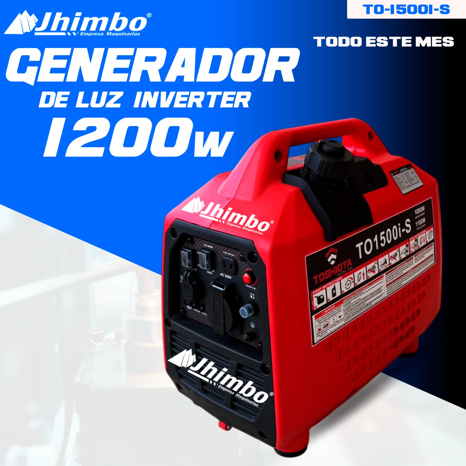 Generador de luz inverter 1.1kW Bolivia