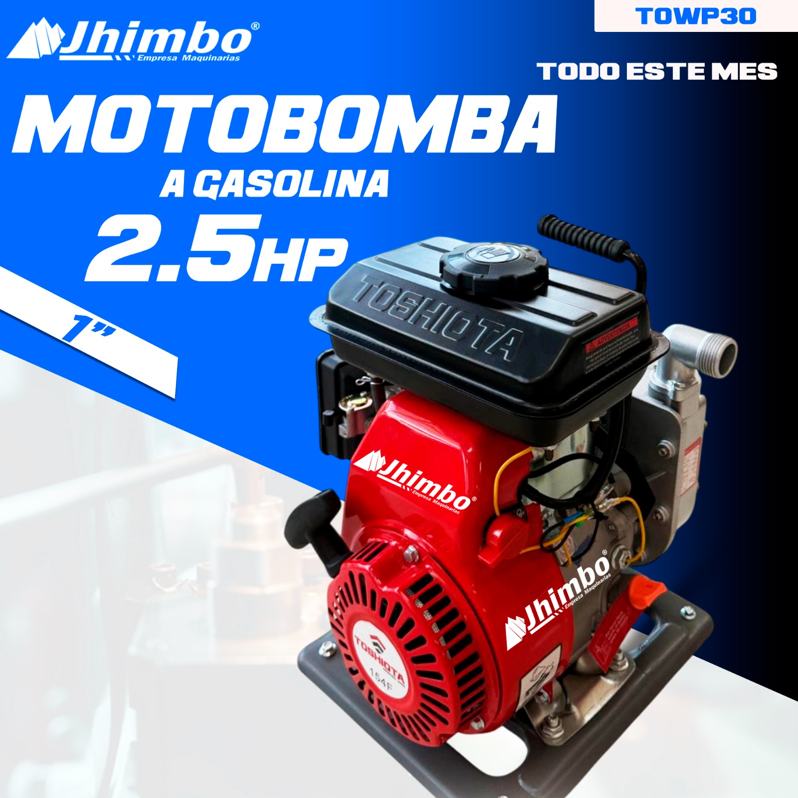 Motobomba de agua 1" pulgadas Bolivia - Jhimbo Importadora