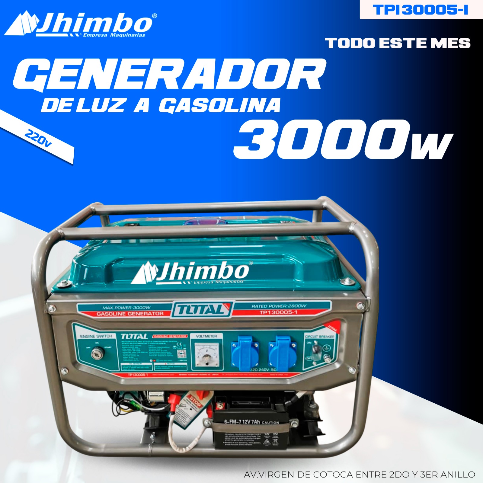 Generador de luz 3.0kW TOTAL Santa Cruz - Jhimbo Importadora