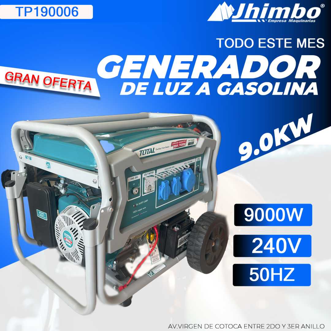 Generador de luz 9.0kW TOTAL Santa Cruz - Jhimbo Importadora