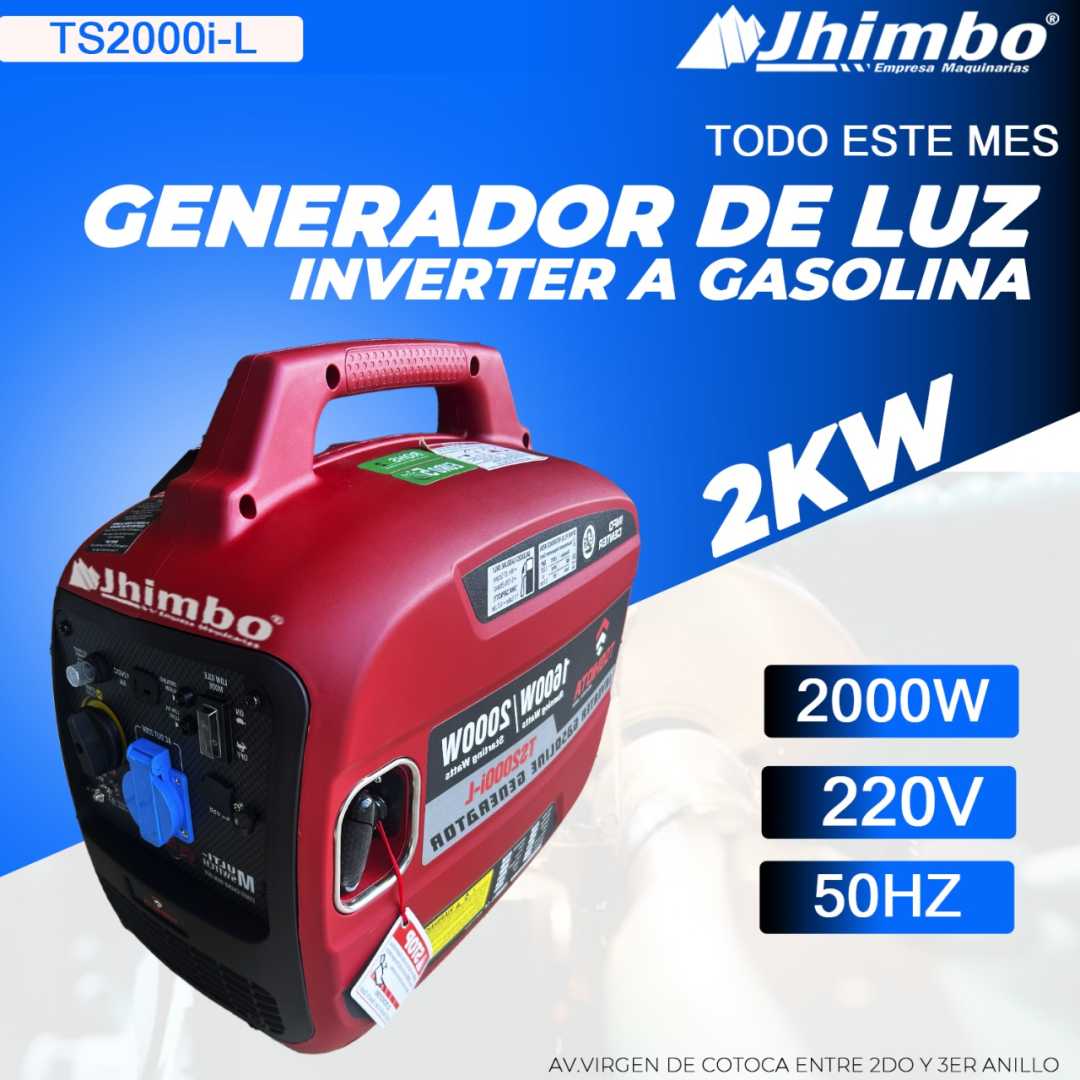 Generador de luz inverter 2000W Bolivia